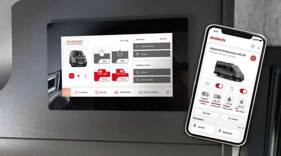 The Dethleffs Connect App not only lets you control important vehicle functions, but also gives you access to exclusive extras such as accessory deals, route planners, places of interest and much more.