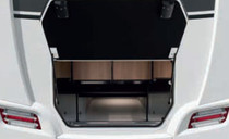 Rear storage space flap (option) for transporting long items