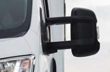 Electrically heated and adjustable wing mirrors with blind-spot mirror