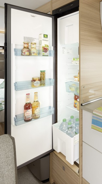 Large 137-litre fridge with 15-litre freezer (depending on layout)