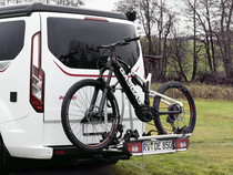 The bike rack for the tow bar can optionally hold up to four bicycles
