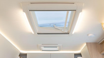 The large panoramic skylight with LED light lets both air and daylight into the vehicle